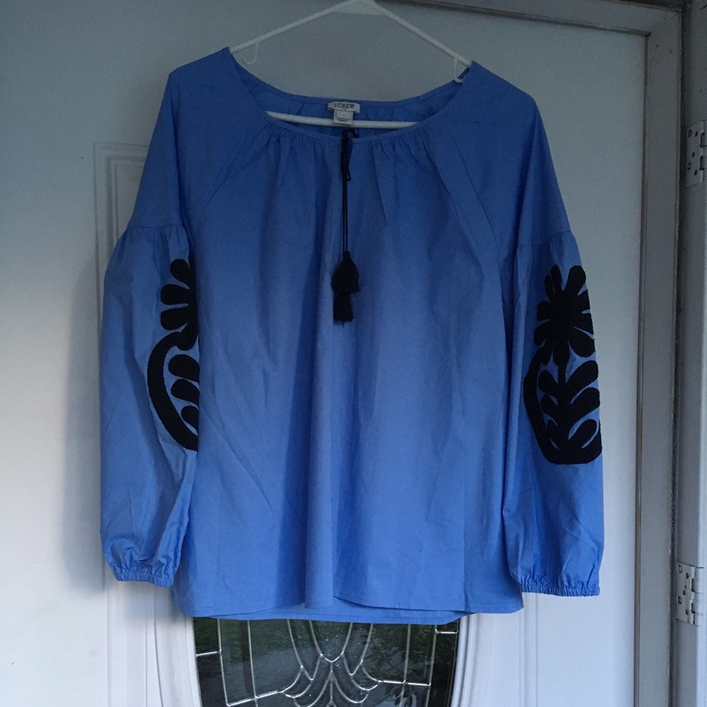 J.Crew Blue Blouse Sz L